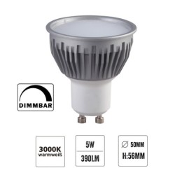 VBLED LED recessed aluminium spotlight - silver optic - round - incl. socket - 5W - GU10 LED