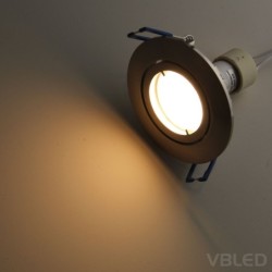 VBLED LED faretto da incasso in alluminio - ottica argento - rotondo - presa inclusa - 5W - GU10 LED