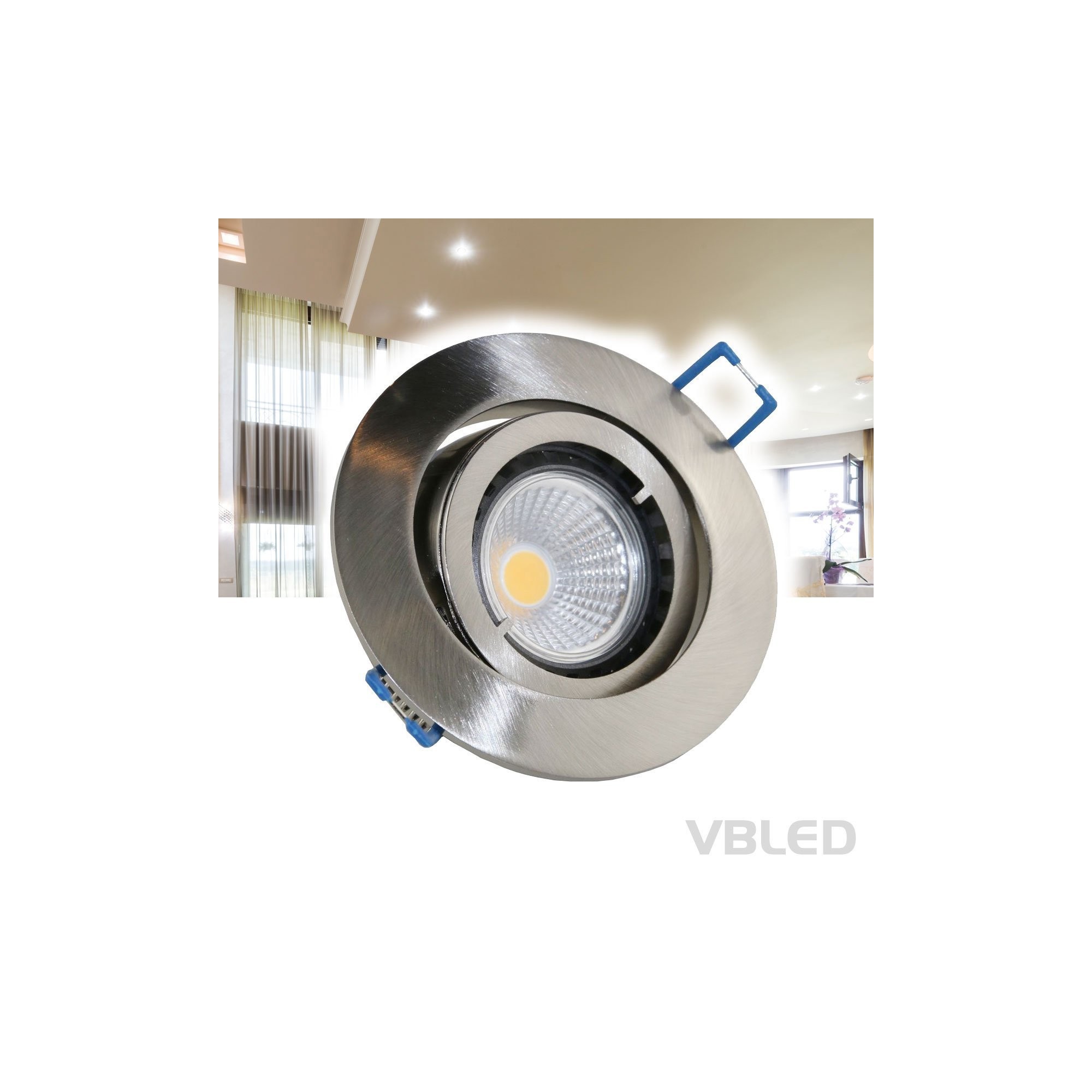 LED inbouwspot / aluminium / zilverkleurige optiek / rond / incl. 3,5W LED