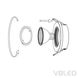 Faretto LED da incasso in alluminio / bianco / rotondo / 5W LED / GU5.3/ MR16