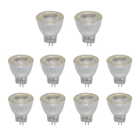 Juego de 10 bombillas LED - regulables - MR11/GU4 - COB - 2,9W