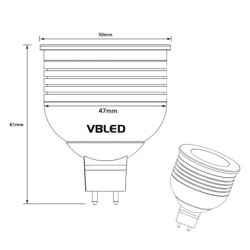 RGB+WW Illuminant Dimmable avec télécommande IR- MR16/GU5.3 -3000K 7W