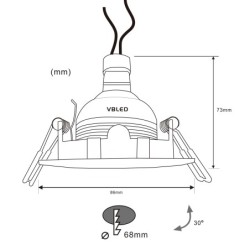 Set di faretti da incasso con LED RGB+W da 7W e cornice di montaggio in finitura argento spazzolato