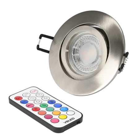 Recessed spotlight set with 7W RGB+W spot illuminant 12V with remote control