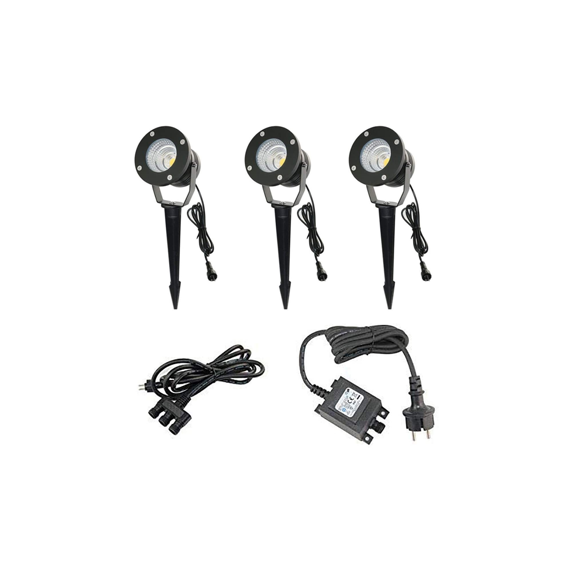 Set di 3 faretti da giardino 10W/luci da esterno- IP65 impermeabile