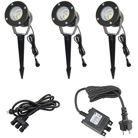 Set of 3 10W garden spotlights/ outdoor lights- IP65 waterproof