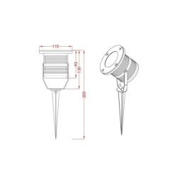 VBLED LED pond floodlight "Ascra" + ground spike 10W 3K