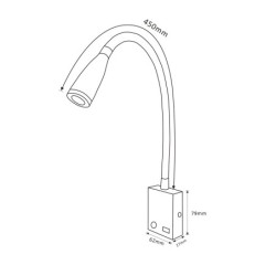 Aplique LED 3W con puerto de carga USB